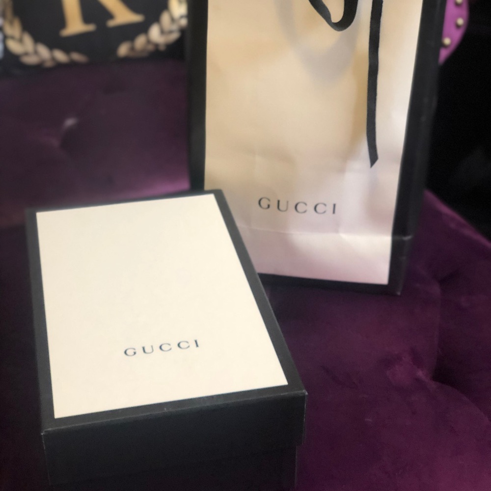 Gucci Shoe Box and Shopping Bag